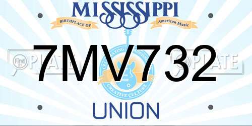 7MV732 Mississippi License Plate