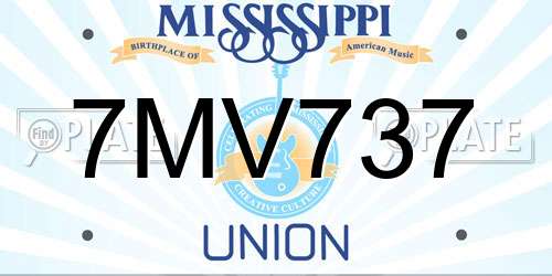 7MV737 Mississippi License Plate