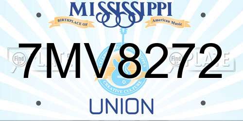 7MV8272 Mississippi License Plate