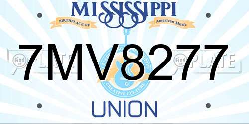 7MV8277 Mississippi License Plate