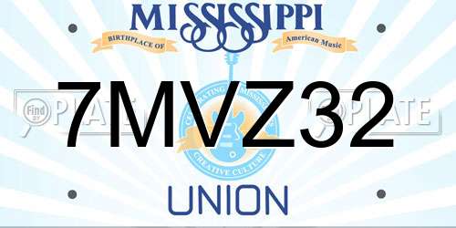 7MVZ32 Mississippi License Plate