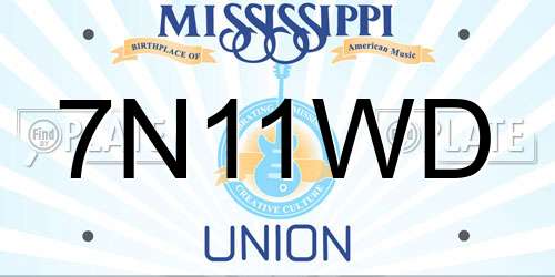 7N11WD Mississippi License Plate