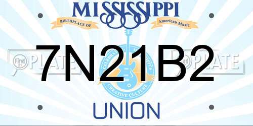 7N21B2 Mississippi License Plate
