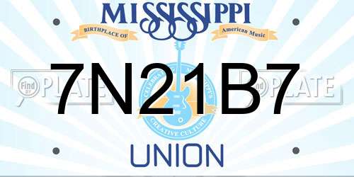 7N21B7 Mississippi License Plate