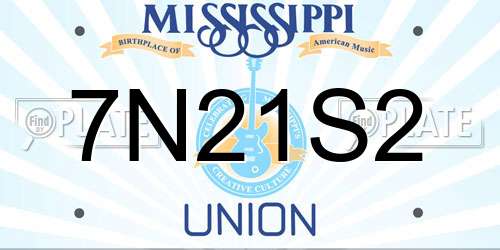 7N21S2 Mississippi License Plate