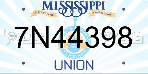 7N44398 Mississippi License Plate