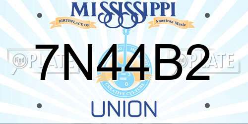7N44B2 Mississippi License Plate