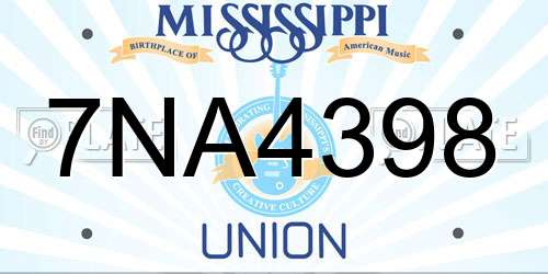7NA4398 Mississippi License Plate