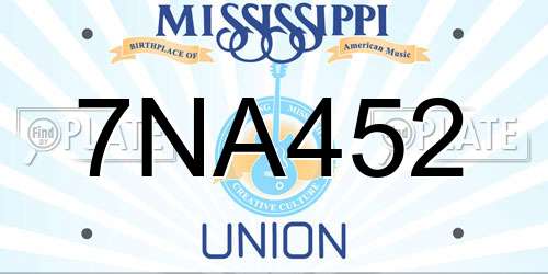 7NA452 Mississippi License Plate