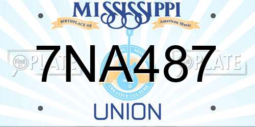 7NA487 Mississippi License Plate