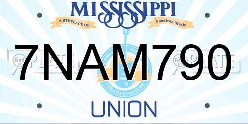 7NAM790 Mississippi License Plate