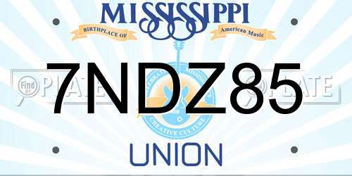 7NDZ85 Mississippi License Plate