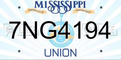 7NG4194 Mississippi License Plate