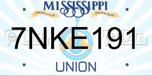 7NKE191 Mississippi License Plate