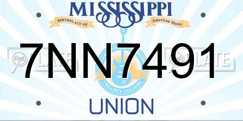7NN7491 Mississippi License Plate