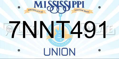7NNT491 Mississippi License Plate