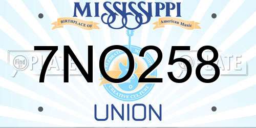 7NO258 Mississippi License Plate