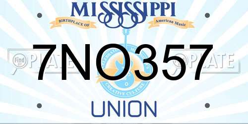 7NO357 Mississippi License Plate