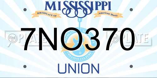 7NO370 Mississippi License Plate