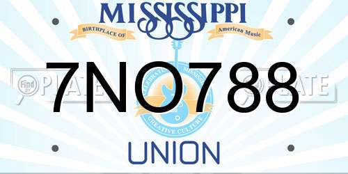 7NO788 Mississippi License Plate