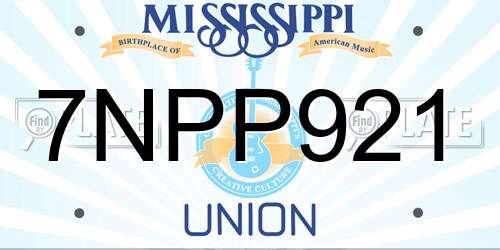 7NPP921 Mississippi License Plate