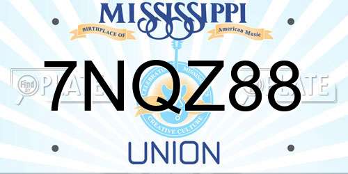 7NQZ88 Mississippi License Plate
