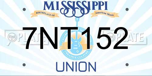7NT152 Mississippi License Plate
