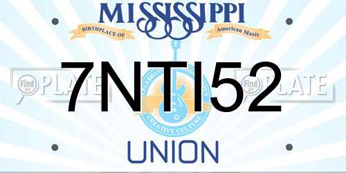 7NTI52 Mississippi License Plate