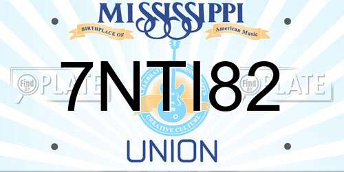 7NTI82 Mississippi License Plate