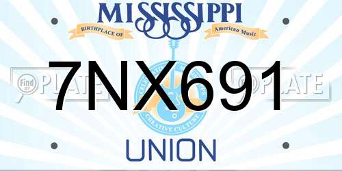 7NX691 Mississippi License Plate