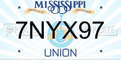 7NYX97 Mississippi License Plate
