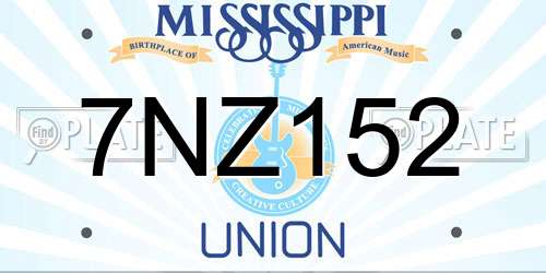 7NZ152 Mississippi License Plate