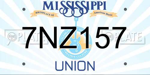 7NZ157 Mississippi License Plate