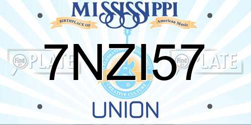 7NZI57 Mississippi License Plate