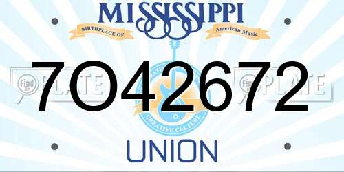 7O42672 Mississippi License Plate