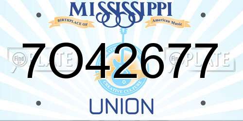 7O42677 Mississippi License Plate
