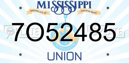 7O52485 Mississippi License Plate