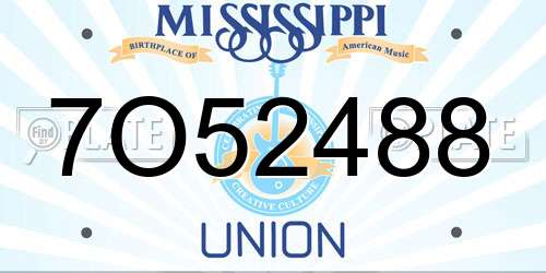 7O52488 Mississippi License Plate