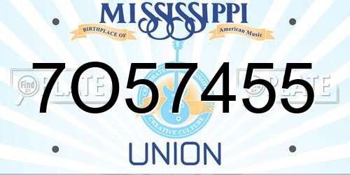 7O57455 Mississippi License Plate