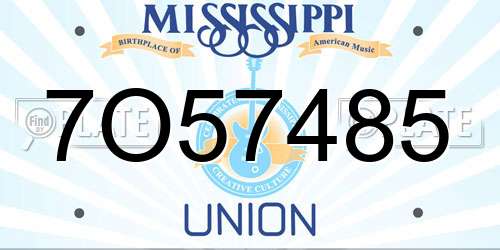 7O57485 Mississippi License Plate