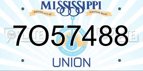 7O57488 Mississippi License Plate