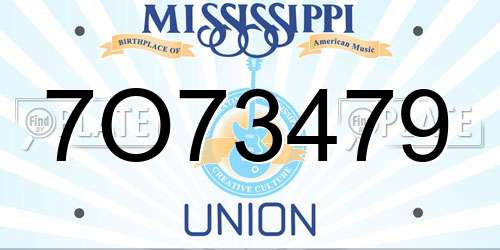 7O73479 Mississippi License Plate