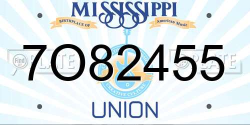 7O82455 Mississippi License Plate