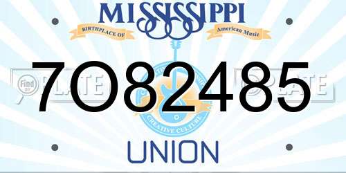 7O82485 Mississippi License Plate