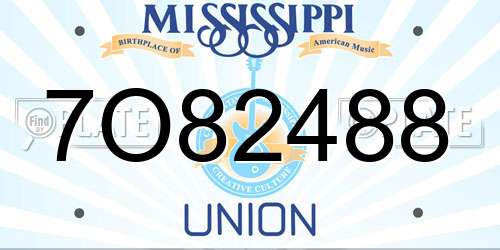 7O82488 Mississippi License Plate