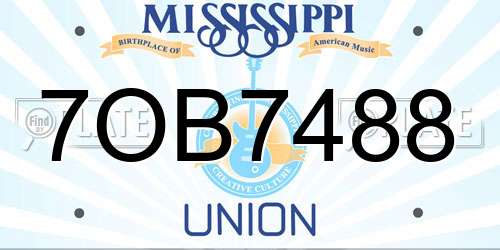 7OB7488 Mississippi License Plate