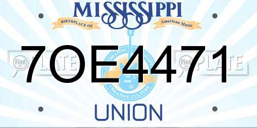 7OE4471 Mississippi License Plate