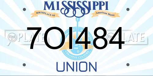 7OI484 Mississippi License Plate