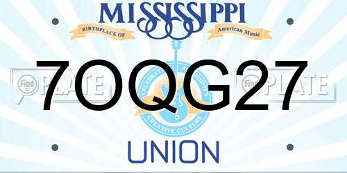 7OQG27 Mississippi License Plate