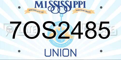 7OS2485 Mississippi License Plate